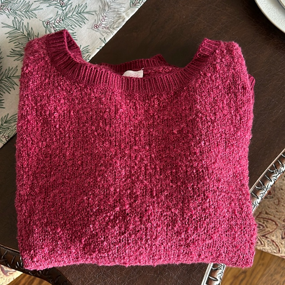 Berry colored pink lily sweater